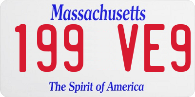MA license plate 199VE9