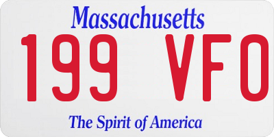 MA license plate 199VF0