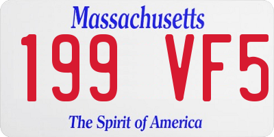 MA license plate 199VF5