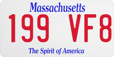 MA license plate 199VF8