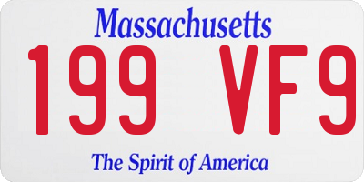 MA license plate 199VF9