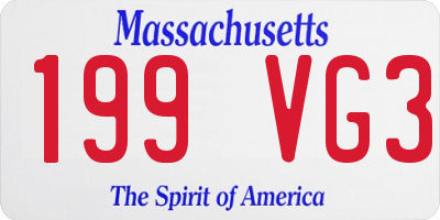 MA license plate 199VG3