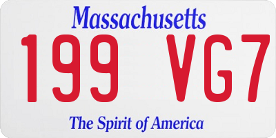 MA license plate 199VG7