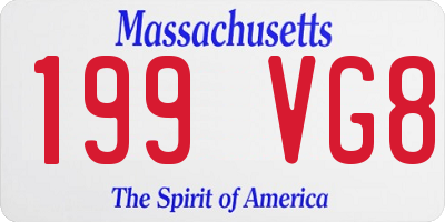MA license plate 199VG8