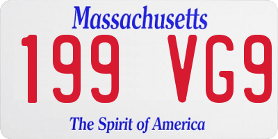 MA license plate 199VG9