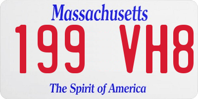MA license plate 199VH8