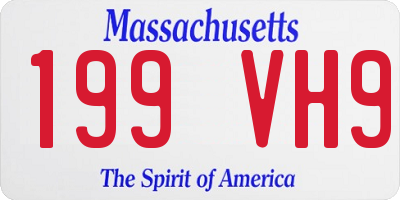 MA license plate 199VH9