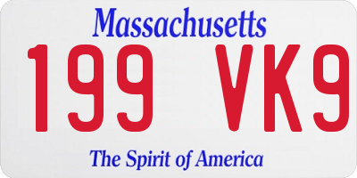 MA license plate 199VK9