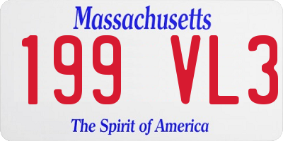 MA license plate 199VL3