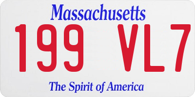 MA license plate 199VL7