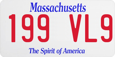 MA license plate 199VL9