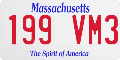 MA license plate 199VM3