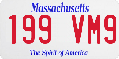 MA license plate 199VM9