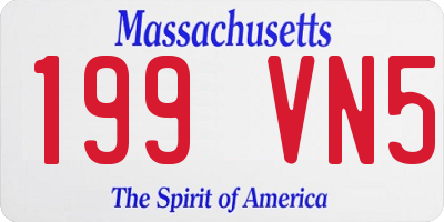 MA license plate 199VN5