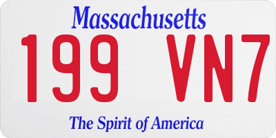 MA license plate 199VN7