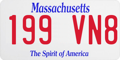 MA license plate 199VN8