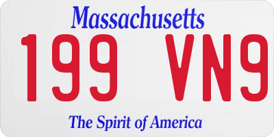 MA license plate 199VN9