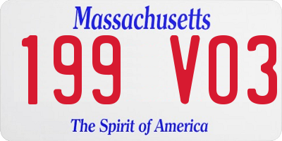 MA license plate 199VO3