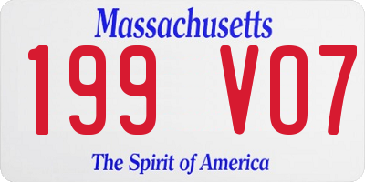 MA license plate 199VO7