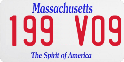 MA license plate 199VO9