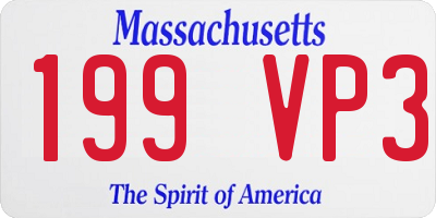 MA license plate 199VP3