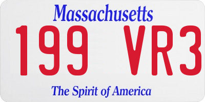 MA license plate 199VR3