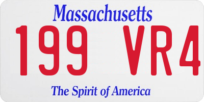 MA license plate 199VR4