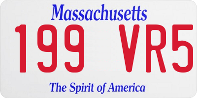 MA license plate 199VR5