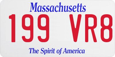 MA license plate 199VR8