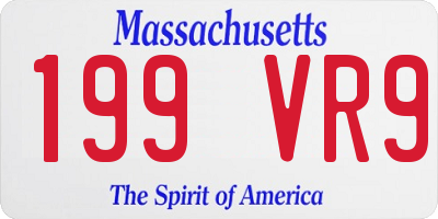 MA license plate 199VR9