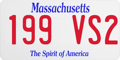 MA license plate 199VS2