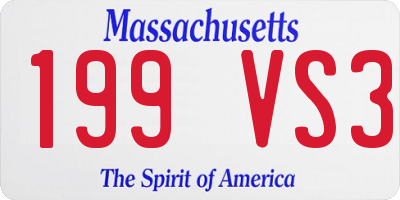 MA license plate 199VS3
