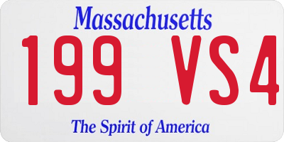 MA license plate 199VS4