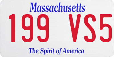 MA license plate 199VS5