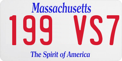 MA license plate 199VS7