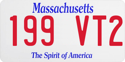 MA license plate 199VT2