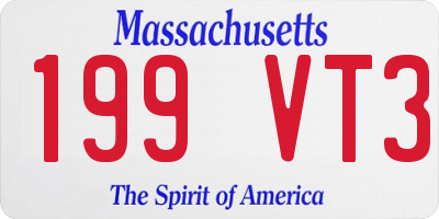 MA license plate 199VT3