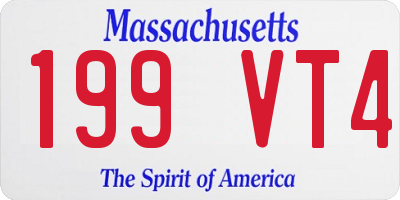 MA license plate 199VT4
