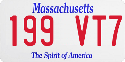 MA license plate 199VT7