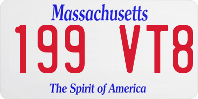 MA license plate 199VT8