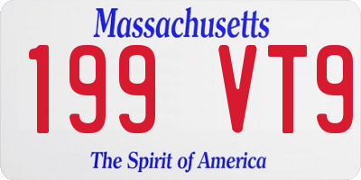 MA license plate 199VT9