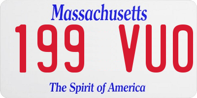 MA license plate 199VU0