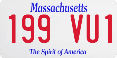 MA license plate 199VU1