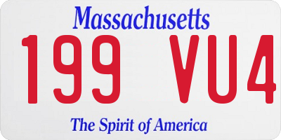 MA license plate 199VU4