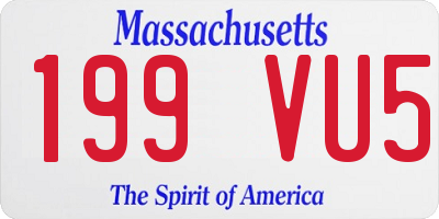 MA license plate 199VU5