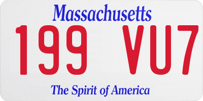 MA license plate 199VU7