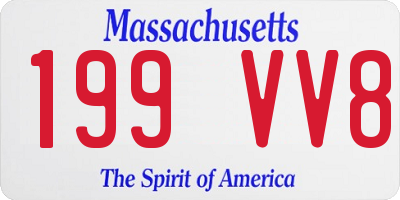 MA license plate 199VV8