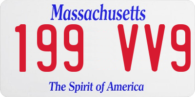 MA license plate 199VV9