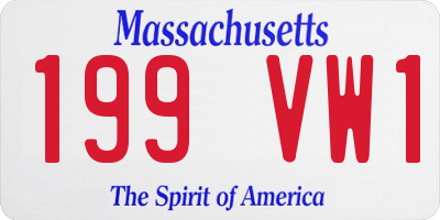 MA license plate 199VW1