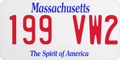 MA license plate 199VW2